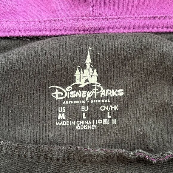 Disney Parks Maleficent Zip Front Sweatshirt Hood horns Medium Fits Small - Picture 2 of 10